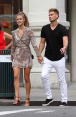 NINA AGDAL Out and About in New York 08/08/2015