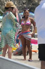 PAGET BREWSTER in Swimsuit on the Set of Grandfathered in Malibu 08/10/2015