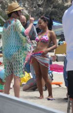 PAGET BREWSTER in Swimsuit on the Set of Grandfathered in Malibu 08/10/2015