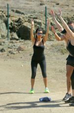 Pregnant KIM KARDASHIAN in Tights Workout at Vacationing in St. Barts 08/18/2015