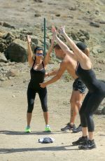 Pregnant KIM KARDASHIAN in Tights Workout at Vacationing in St. Barts 08/18/2015