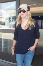 REESE WITHERSPOON in Jeans Arrives at Los Angeles International Airport 08/26/2015