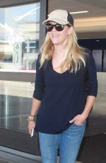 REESE WITHERSPOON in Jeans Arrives at Los Angeles International Airport 08/26/2015