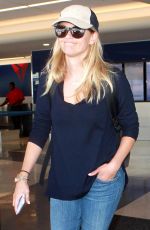 REESE WITHERSPOON in Jeans Arrives at Los Angeles International Airport 08/26/2015