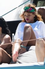 RIHANNA in Bikini at a Boat in Barbados 08/07/2015