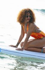 RIHANNA in Swimsuit Paddleboarding in Barbados 08/05/2015