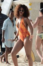 RIHANNA in Swimsuit Paddleboarding in Barbados 08/05/2015