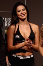 RONDA ROUSEY and BETHE CORREIA at UFC 190 Weigh In at HSBC Arena in Rio De Janeiro