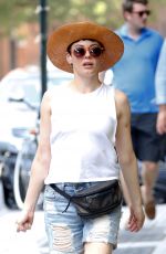 ROSE MCGOWAN in Jeans Shorts Out Shopping in New York 03/08/2015