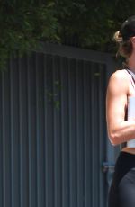 ROSIE HUNTINGTON-WHITELEY in Tights Leaves a Gym in Los Angeles 08/24/2015