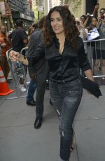 SALMA HAYEK Arrives at Apple Store in New York 08/06/2015