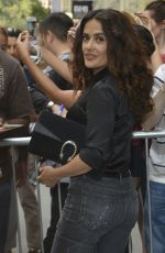 SALMA HAYEK Arrives at Apple Store in New York 08/06/2015