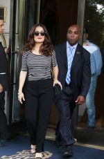 SALMA HAYEK Leaves Her Hotel in New York 08/05/2015