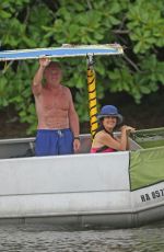 SALMA HAYEK Ttakes a Boat Ride on Vacation in Hawaii 08/20/2015