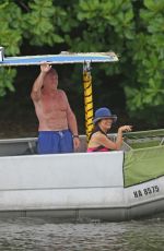 SALMA HAYEK Ttakes a Boat Ride on Vacation in Hawaii 08/20/2015