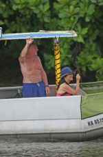 SALMA HAYEK Ttakes a Boat Ride on Vacation in Hawaii 08/20/2015