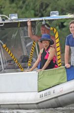 SALMA HAYEK Ttakes a Boat Ride on Vacation in Hawaii 08/20/2015