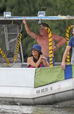 SALMA HAYEK Ttakes a Boat Ride on Vacation in Hawaii 08/20/2015