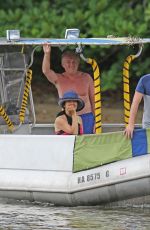 SALMA HAYEK Ttakes a Boat Ride on Vacation in Hawaii 08/20/2015