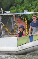 SALMA HAYEK Ttakes a Boat Ride on Vacation in Hawaii 08/20/2015