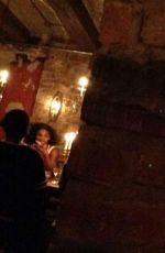 SERENA WILLIAMS and Drake Kiss and Cuddle at a Restaurant in Cincinnati 08/23/2015