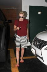 SHARON STONE at a Nails Salon in Los Angeles 08/26/2015