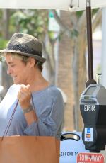SHARON STONE Picking Up Her Car at Valet Parking