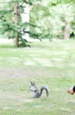 STEPHANIE DAVIS in Tights Workout in a Park in Manchester 07/29/2015