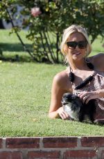 STEPHANIE PRATT Out with Her Dog in Beverly Hills 07/30/2015