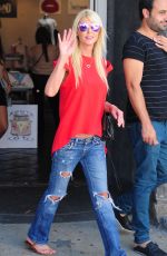 TARA REID in Ripped Jeans Out and About in Los Angeles 08/03/2015