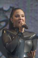 TULISA CONTOSTAVLOS in Rubber Catsuit Performs at Brighton Gay Pride 08/01/2015