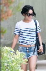 VANESSA HUDGENS in Cut-off Leaves Her House in Studio City 08/22/2015