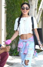 VANESSA HUDGENS in Ripped Jeans Heading to Kate Sommerville Skin Care in Los Angeles 08/26/2015