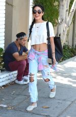 VANESSA HUDGENS in Ripped Jeans Heading to Kate Sommerville Skin Care in Los Angeles 08/26/2015