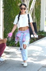 VANESSA HUDGENS in Ripped Jeans Heading to Kate Sommerville Skin Care in Los Angeles 08/26/2015