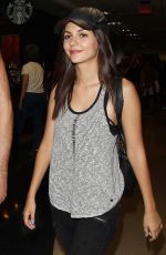 VICTORIA JUSTICE Arrives at LAX Airport in Los Angeles 08/29/2015