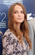 ALICIA VIKANDER at The Danish Girl Photocall at 2015 Venice Film Festival 09/05/2015