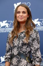 ALICIA VIKANDER at The Danish Girl Photocall at 2015 Venice Film Festival 09/05/2015