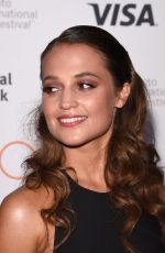 ALICIA VIKANDER at The Danish Girl Premiere at 2015 Toronto International Film Festival 09/12/2015