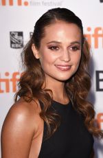 ALICIA VIKANDER at The Danish Girl Premiere at 2015 Toronto International Film Festival 09/12/2015