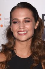 ALICIA VIKANDER at The Danish Girl Premiere at 2015 Toronto International Film Festival 09/12/2015