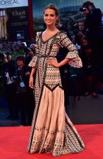 ALICIA VIKANDER at The Danish Girl Premiere at 72nd Venice Film Festival