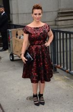 ALYSSA MILANO Arrives at Project Runway Fashion Show at NYFW 09/11/2015