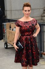 ALYSSA MILANO Arrives at Project Runway Fashion Show at NYFW 09/11/2015