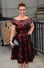 ALYSSA MILANO Arrives at Project Runway Fashion Show at NYFW 09/11/2015