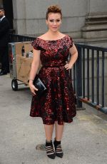 ALYSSA MILANO Arrives at Project Runway Fashion Show at NYFW 09/11/2015