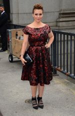 ALYSSA MILANO Arrives at Project Runway Fashion Show at NYFW 09/11/2015