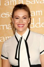 ALYSSA MILANO at Alice + Olivia by Stacey Bendet Fashion Show at New York Fashion Week 09/15/2015