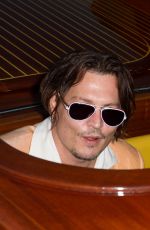 AMBER HEARD and Johny Depp at Boat Ride in Venice 09/06/2015