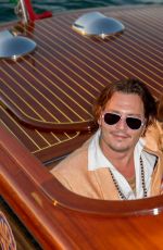 AMBER HEARD and Johny Depp at Boat Ride in Venice 09/06/2015